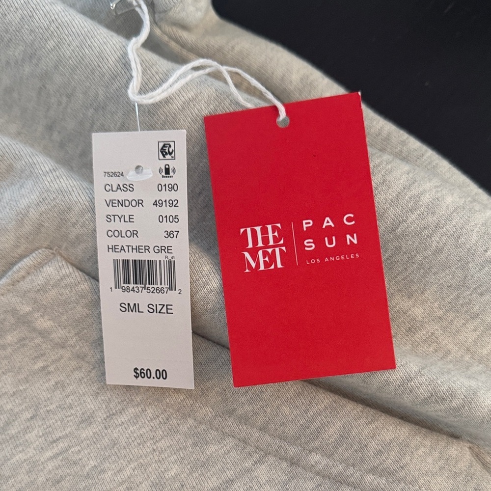 PacSun The Met Academy Hoodie Heather Grey size small - Picture 5 of 7